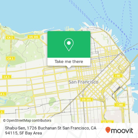 Mapa de Shabu-Sen, 1726 Buchanan St San Francisco, CA 94115