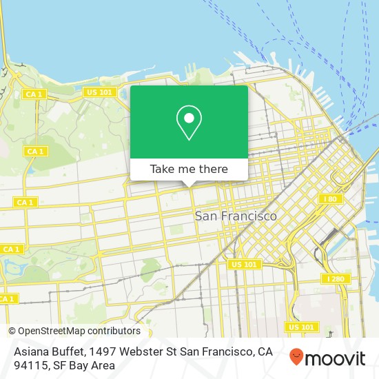 Asiana Buffet, 1497 Webster St San Francisco, CA 94115 map