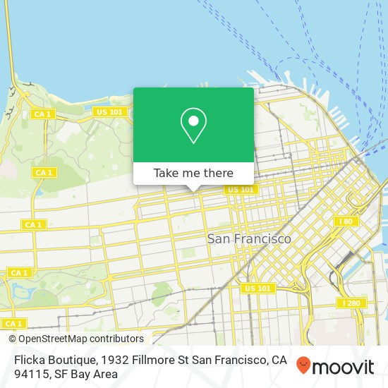 Mapa de Flicka Boutique, 1932 Fillmore St San Francisco, CA 94115