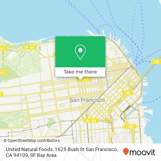 Mapa de United Natural Foods, 1625 Bush St San Francisco, CA 94109
