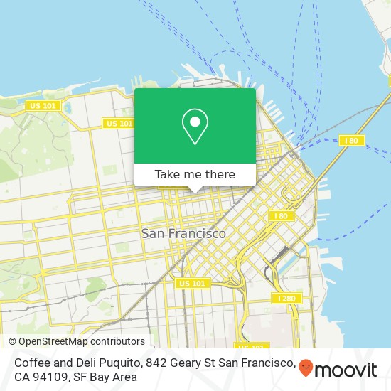 Coffee and Deli Puquito, 842 Geary St San Francisco, CA 94109 map