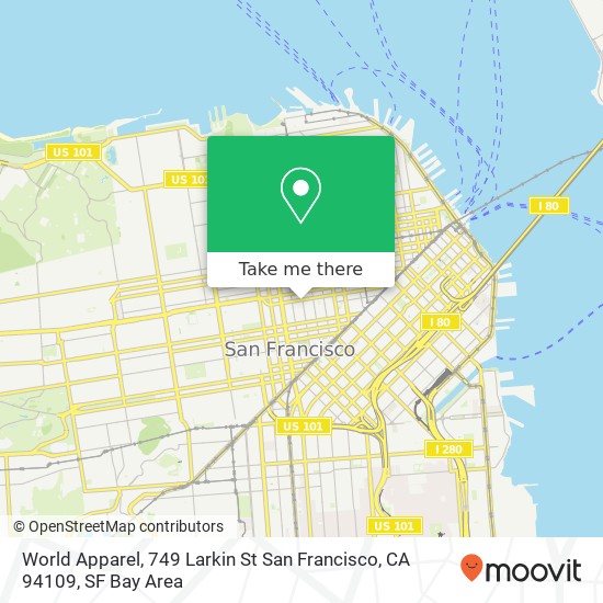 Mapa de World Apparel, 749 Larkin St San Francisco, CA 94109