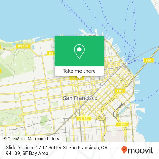 Slider's Diner, 1202 Sutter St San Francisco, CA 94109 map