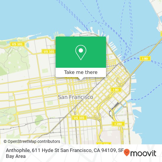 Mapa de Anthophile, 611 Hyde St San Francisco, CA 94109