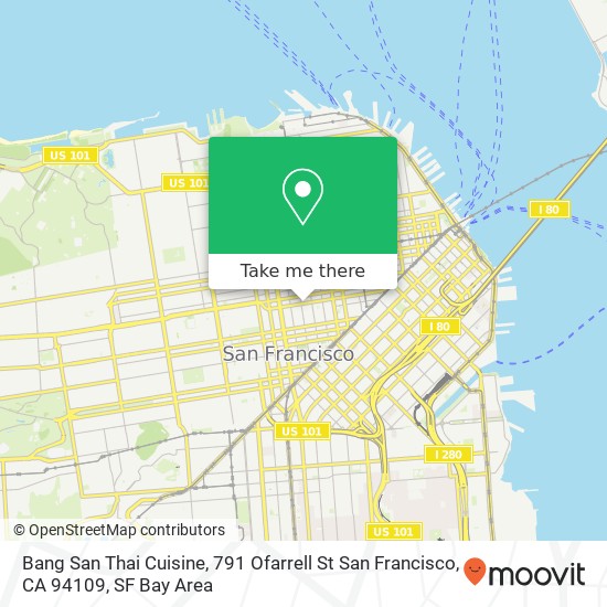 Bang San Thai Cuisine, 791 Ofarrell St San Francisco, CA 94109 map
