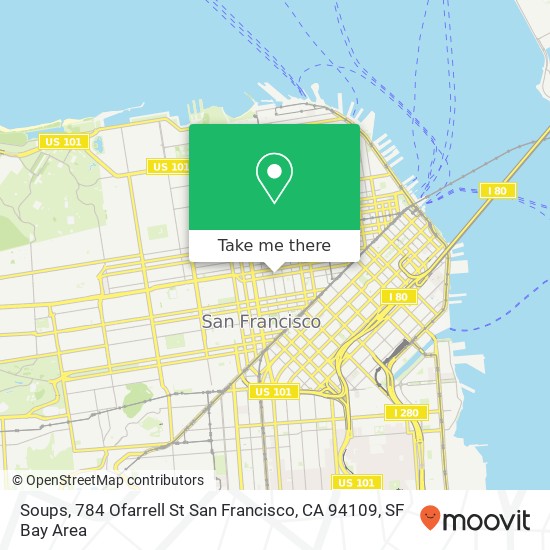 Mapa de Soups, 784 Ofarrell St San Francisco, CA 94109
