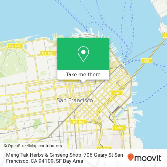 Meng Tak Herbs & Ginseng Shop, 706 Geary St San Francisco, CA 94109 map
