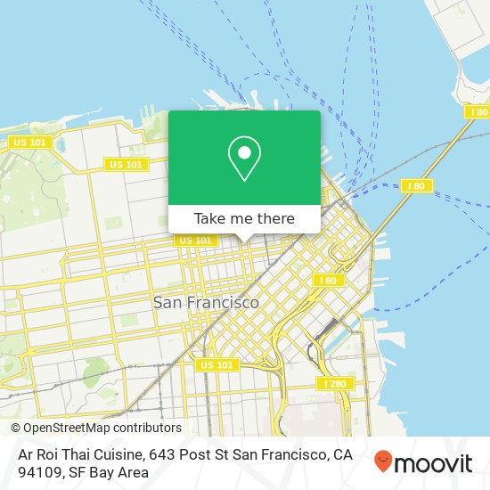 Mapa de Ar Roi Thai Cuisine, 643 Post St San Francisco, CA 94109