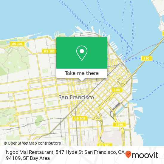 Mapa de Ngoc Mai Restaurant, 547 Hyde St San Francisco, CA 94109