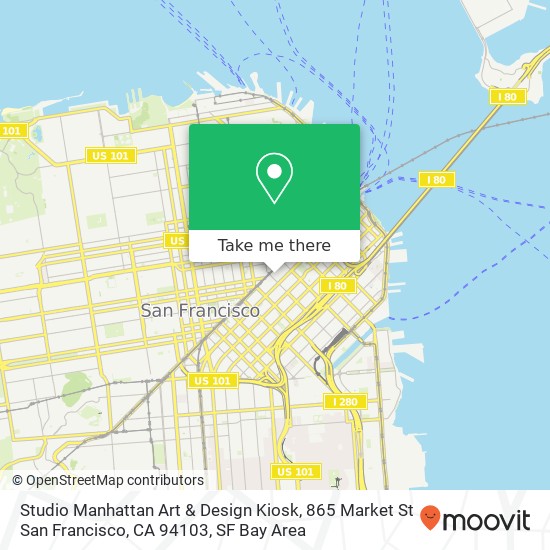 Mapa de Studio Manhattan Art & Design Kiosk, 865 Market St San Francisco, CA 94103