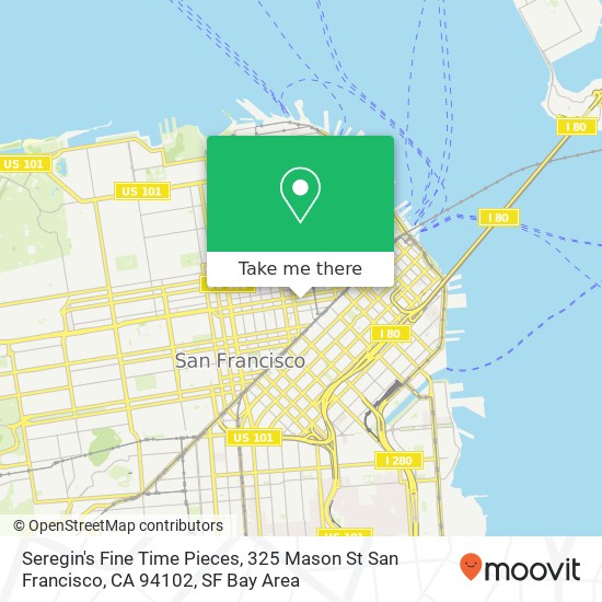 Mapa de Seregin's Fine Time Pieces, 325 Mason St San Francisco, CA 94102