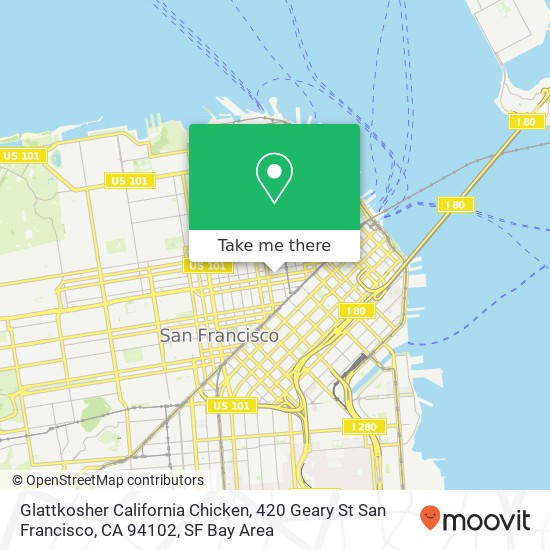 Mapa de Glattkosher California Chicken, 420 Geary St San Francisco, CA 94102