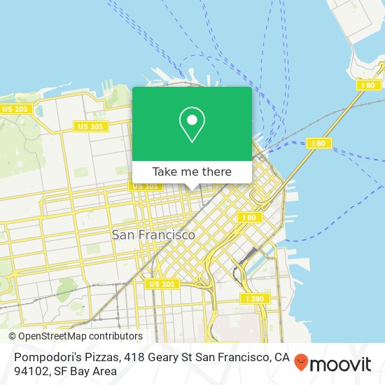 Mapa de Pompodori's Pizzas, 418 Geary St San Francisco, CA 94102