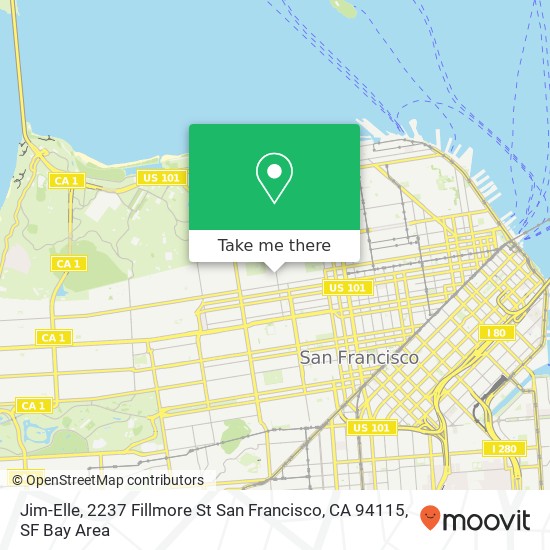 Mapa de Jim-Elle, 2237 Fillmore St San Francisco, CA 94115