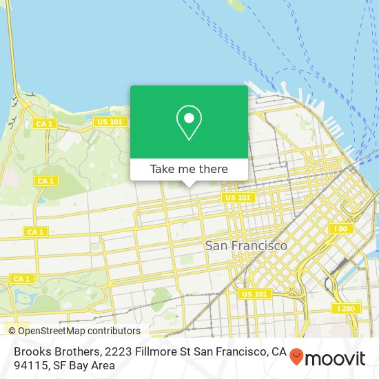 Mapa de Brooks Brothers, 2223 Fillmore St San Francisco, CA 94115