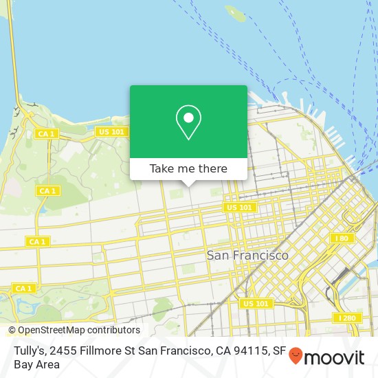 Mapa de Tully's, 2455 Fillmore St San Francisco, CA 94115