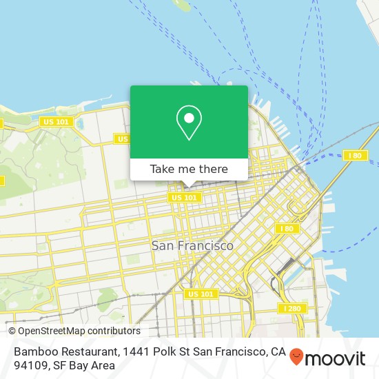 Mapa de Bamboo Restaurant, 1441 Polk St San Francisco, CA 94109