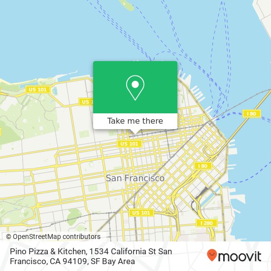 Mapa de Pino Pizza & Kitchen, 1534 California St San Francisco, CA 94109