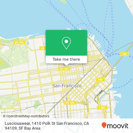 Mapa de Lusciouswear, 1410 Polk St San Francisco, CA 94109