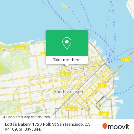 Mapa de Lotta's Bakery, 1720 Polk St San Francisco, CA 94109