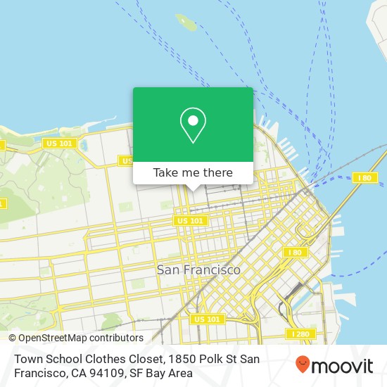 Mapa de Town School Clothes Closet, 1850 Polk St San Francisco, CA 94109