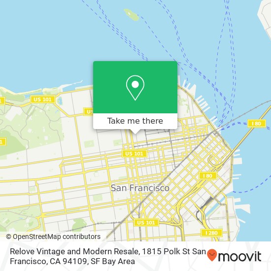 Mapa de Relove Vintage and Modern Resale, 1815 Polk St San Francisco, CA 94109