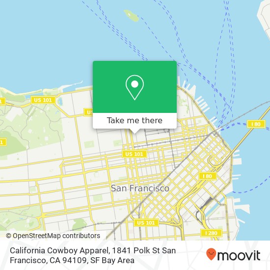 California Cowboy Apparel, 1841 Polk St San Francisco, CA 94109 map