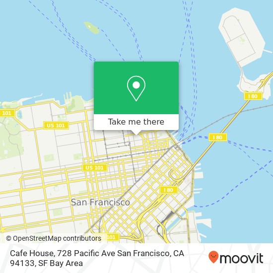 Mapa de Cafe House, 728 Pacific Ave San Francisco, CA 94133