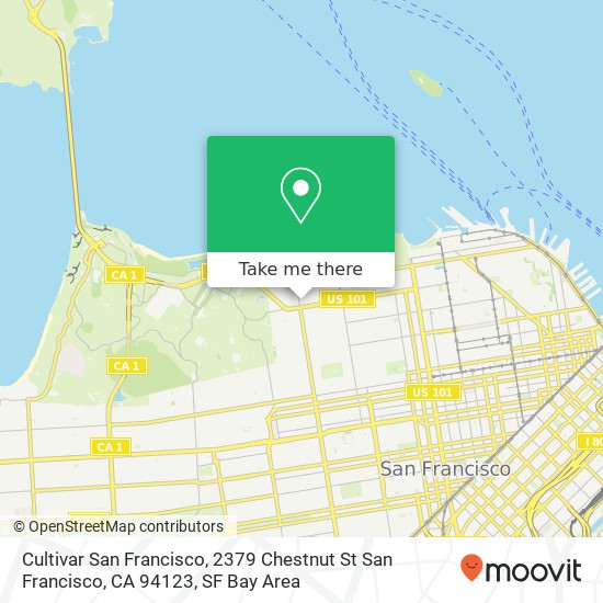 Mapa de Cultivar San Francisco, 2379 Chestnut St San Francisco, CA 94123