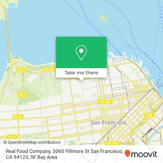Mapa de Real Food Company, 3060 Fillmore St San Francisco, CA 94123