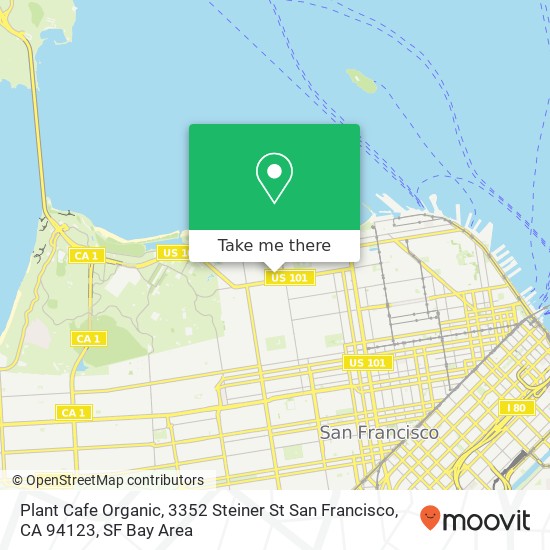 Mapa de Plant Cafe Organic, 3352 Steiner St San Francisco, CA 94123