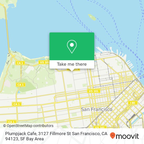 Mapa de Plumpjack Cafe, 3127 Fillmore St San Francisco, CA 94123