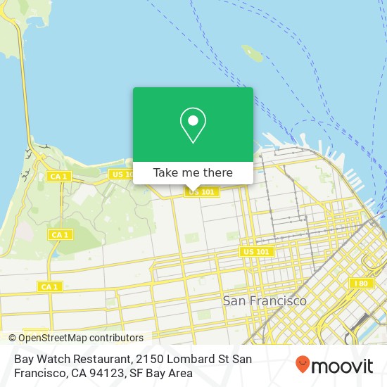 Mapa de Bay Watch Restaurant, 2150 Lombard St San Francisco, CA 94123