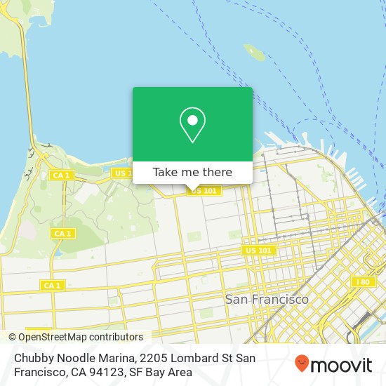 Mapa de Chubby Noodle Marina, 2205 Lombard St San Francisco, CA 94123