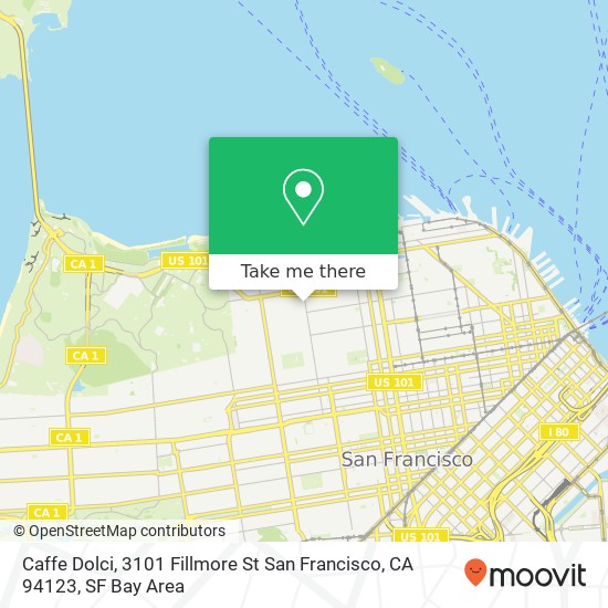 Mapa de Caffe Dolci, 3101 Fillmore St San Francisco, CA 94123