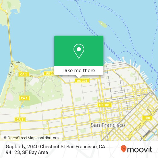 Mapa de Gapbody, 2040 Chestnut St San Francisco, CA 94123