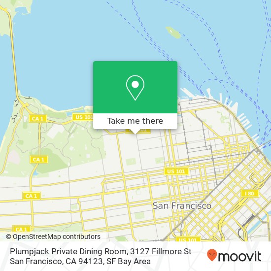 Mapa de Plumpjack Private Dining Room, 3127 Fillmore St San Francisco, CA 94123