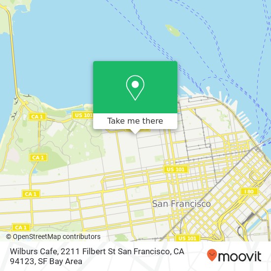 Mapa de Wilburs Cafe, 2211 Filbert St San Francisco, CA 94123
