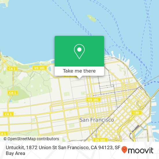 Mapa de Untuckit, 1872 Union St San Francisco, CA 94123