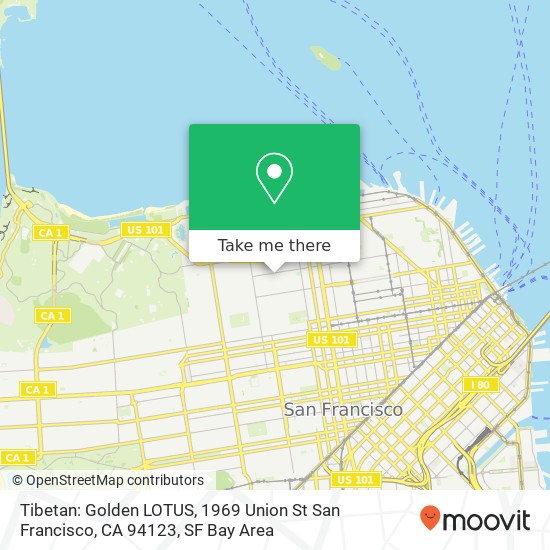 Mapa de Tibetan: Golden LOTUS, 1969 Union St San Francisco, CA 94123