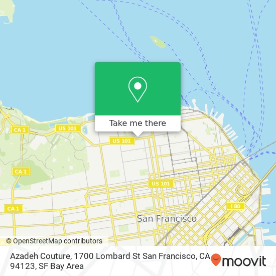 Mapa de Azadeh Couture, 1700 Lombard St San Francisco, CA 94123