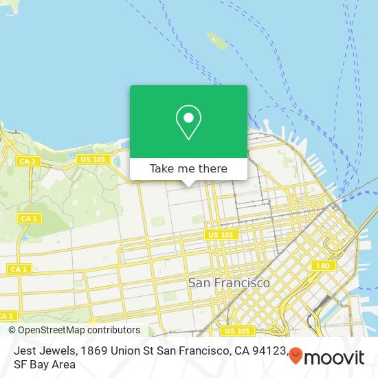 Mapa de Jest Jewels, 1869 Union St San Francisco, CA 94123