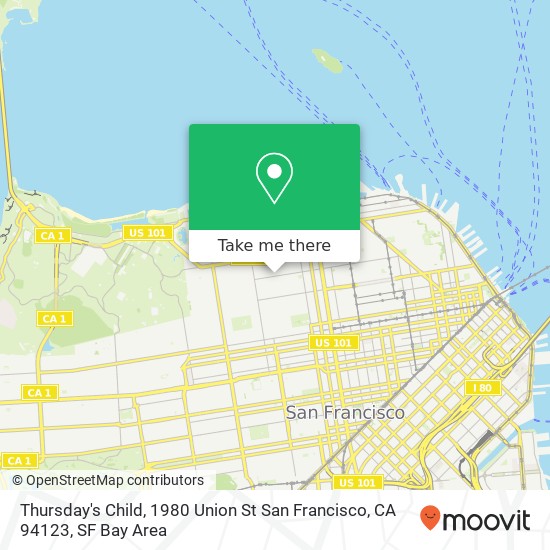 Mapa de Thursday's Child, 1980 Union St San Francisco, CA 94123