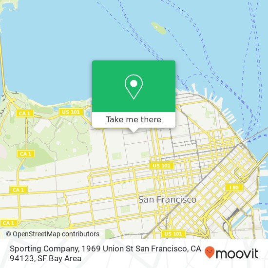 Mapa de Sporting Company, 1969 Union St San Francisco, CA 94123