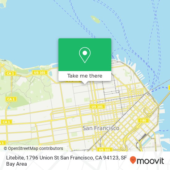 Mapa de Litebite, 1796 Union St San Francisco, CA 94123