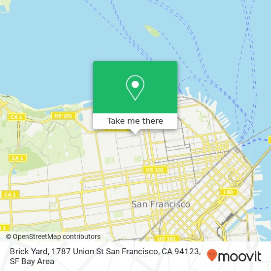 Mapa de Brick Yard, 1787 Union St San Francisco, CA 94123
