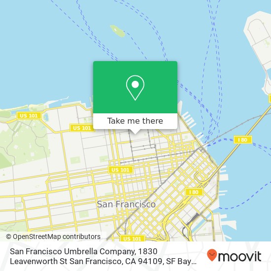 Mapa de San Francisco Umbrella Company, 1830 Leavenworth St San Francisco, CA 94109