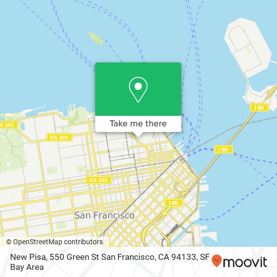 Mapa de New Pisa, 550 Green St San Francisco, CA 94133