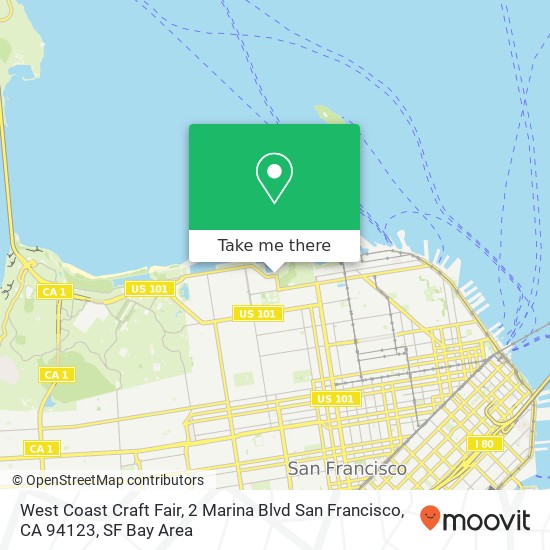 Mapa de West Coast Craft Fair, 2 Marina Blvd San Francisco, CA 94123