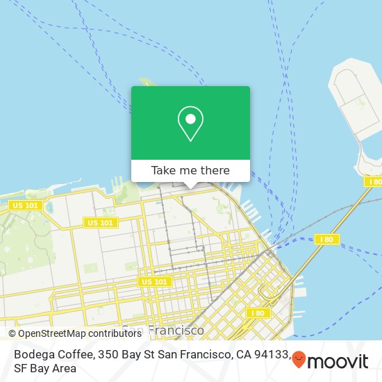 Mapa de Bodega Coffee, 350 Bay St San Francisco, CA 94133